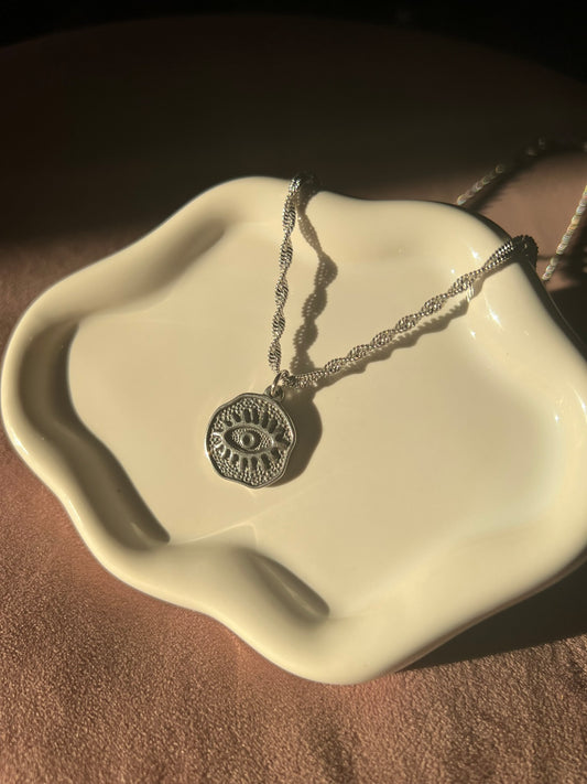 Silver Evil Eye Necklace