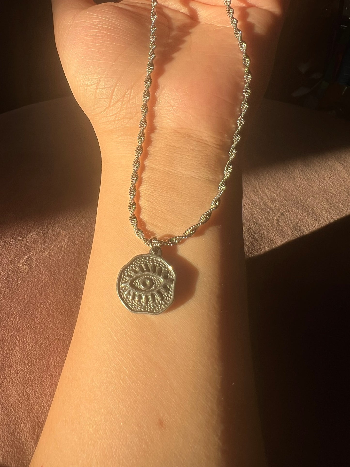 Silver Evil Eye Necklace