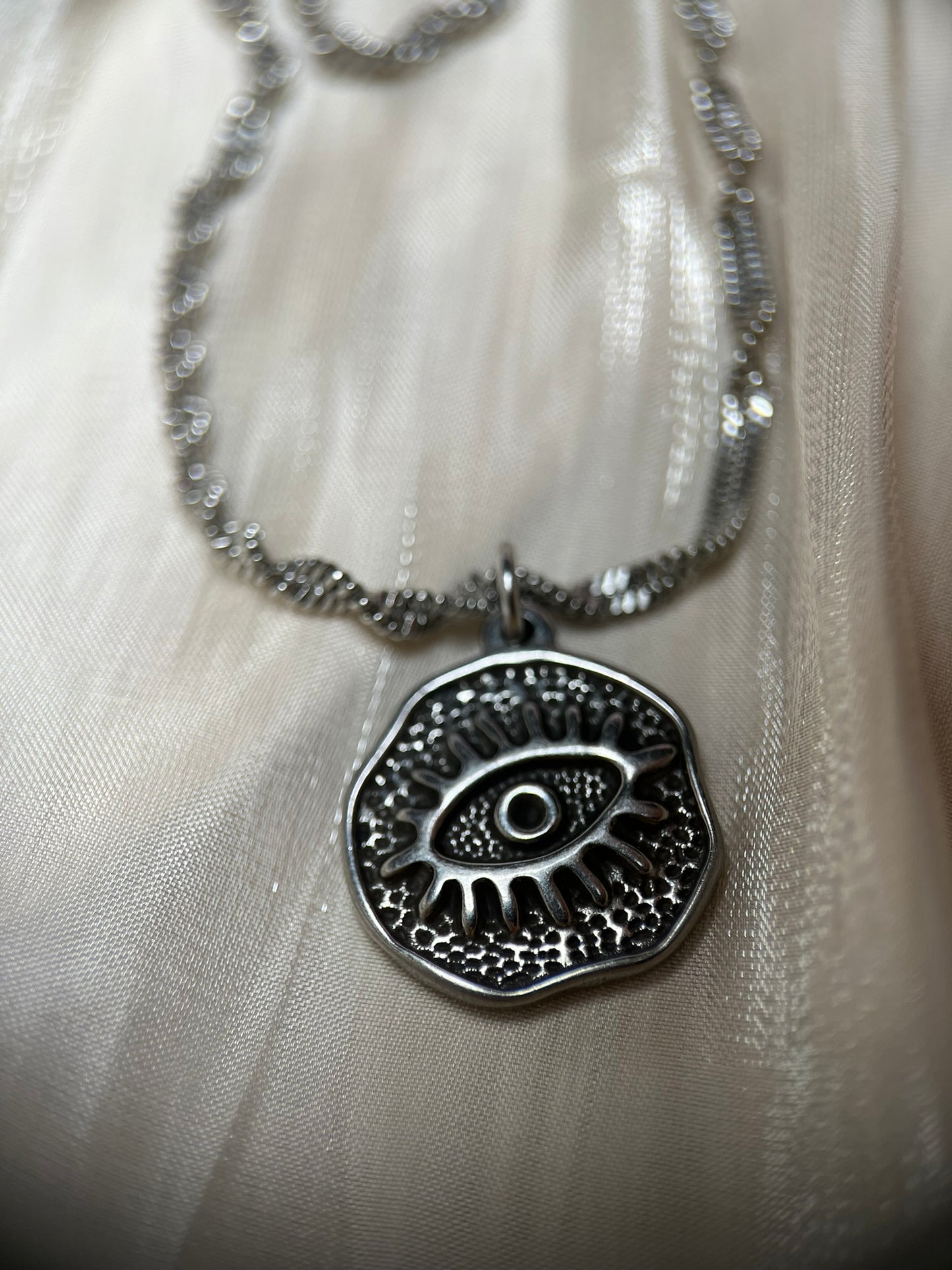Silver Evil Eye Necklace